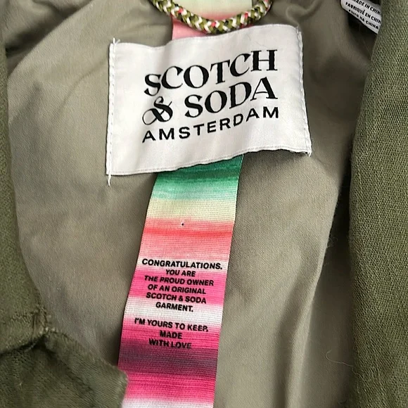 Scotch & Soda Amsterdam Army Green Cotton Long Sleeve Jacket Coat **Sz S** 🌸🌸 - Picture 6 of 6